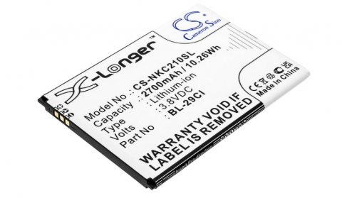 Akumuliatorius Nokia BL-29CI, BL-29CL (CS-NKC210SL) tinka C10 / C20 / C21 3.8V 2700mAh 